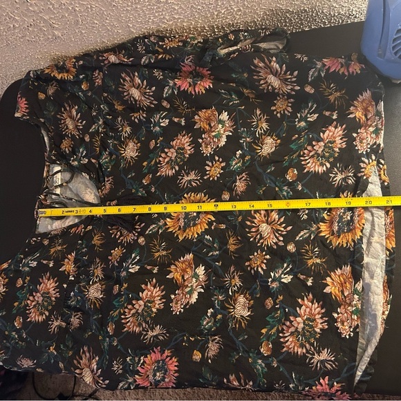 NATURAL LIFE Maribel Top Blouse Size L Black Floral Long Sleeve Boho Cottagecore - Picture 8 of 8